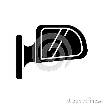 Rear view mirror black glyph icon Vector Illustration