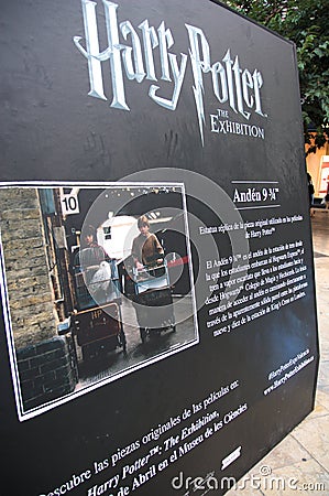 Rear view of the replica of the 9 3/4 platform of Harry Potter Editorial Stock Photo