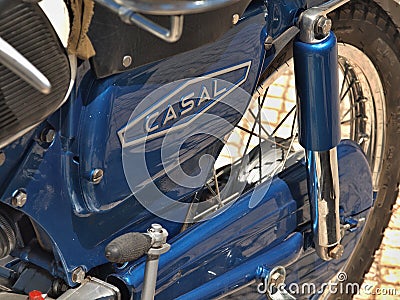 Rear of a vintage Casal motorbike - 70`s Editorial Stock Photo