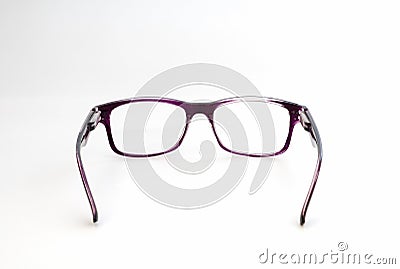 Rear vision glasses purple on white background Stock Photo