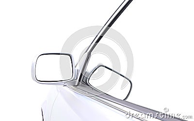 Rear vision mirror reflection Stock Photo