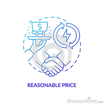 Reasonable price concept icon Vector Illustration