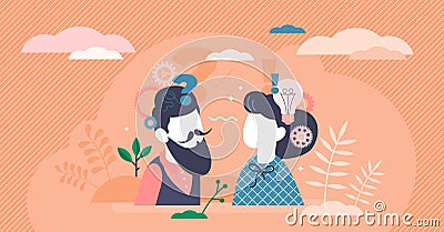 Reasoning couple decision making concept Vector Illustration