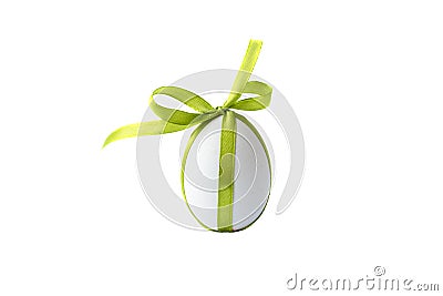 Ð¡reative photo with easter egg and green ribbon Stock Photo