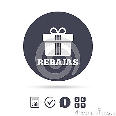 Rebajas - Discounts in Spain sign icon. Gift. Vector Illustration