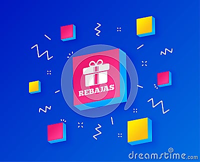 Rebajas - Discounts in Spain sign icon. Gift. Vector Vector Illustration