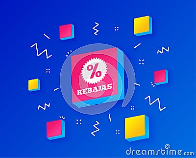 Rebajas - Discounts in Spain sign icon. Star. Vector Vector Illustration