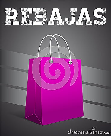 Rebajas - Sale, Discounts spanish text Vector Illustration