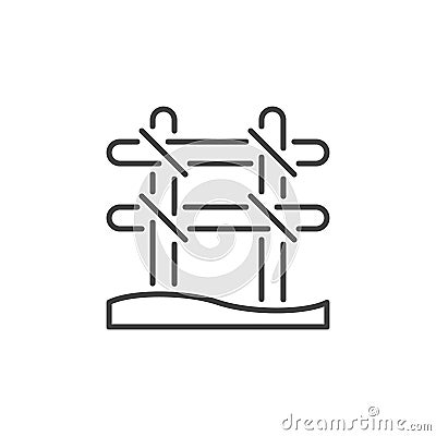 Rebar Binding vector concept icon in thin line style Vector Illustration