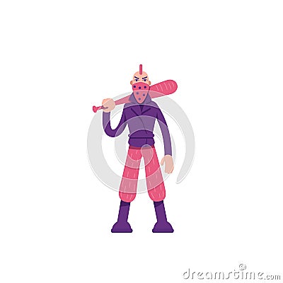 Rebel flat color vector character Vector Illustration