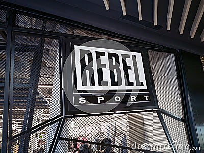 Rebel Sport store in Westfield Newmarket Shopping Centre mall Editorial Stock Photo