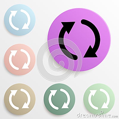 reboot sign badge color set. Simple glyph, flat vector of web icons for ui and ux, website or mobile application Stock Photo