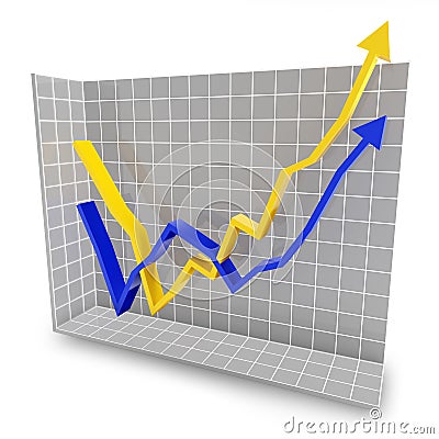 Rebound line graph Stock Photo