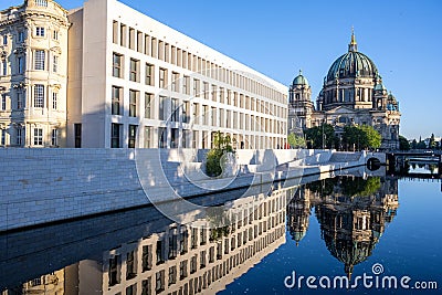 The rebuilt Berlin City Palace with the Cathedral Stock Photo