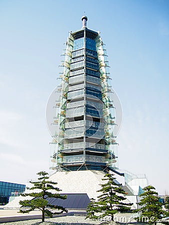 Rebuilt Porcelain Tower in Nanjing China Stock Photo