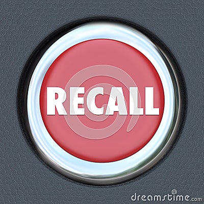 Recall Car Ignition Button Vehicle Repair Fix Defective Lemon Stock Photo