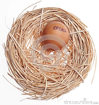 Recall Concept Egg in Nest Stock Photo