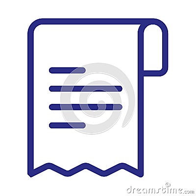 Receipt bill invoice payment single isolated icon with outline style Vector Illustration