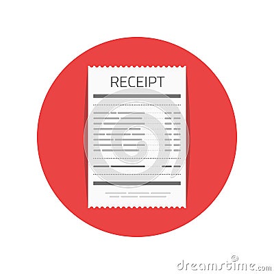 Receipt vector icon. Vector Illustration