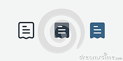 Receipt vector icon isolated for web and app design interfaces Vector Illustration