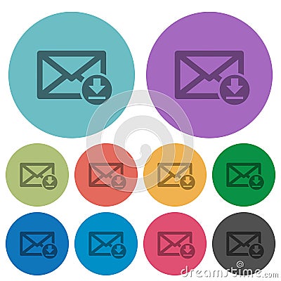 Receive mail color darker flat icons Stock Photo