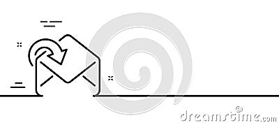 Receive Mail download line icon. Incoming Messages correspondence sign. Minimal line pattern banner. Vector Vector Illustration
