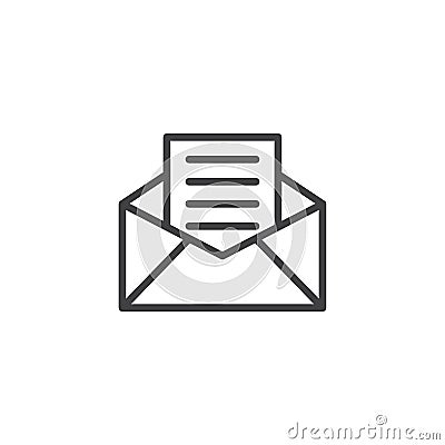 Receive mail line icon Vector Illustration