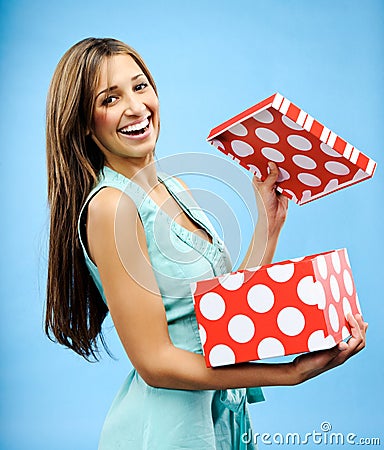 Receive a present Stock Photo