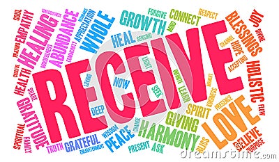 Receive Word Cloud Stock Photo