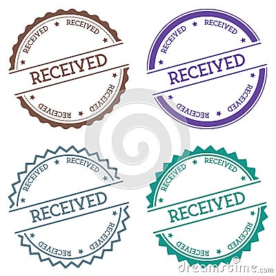 Received badge on white background. Vector Illustration