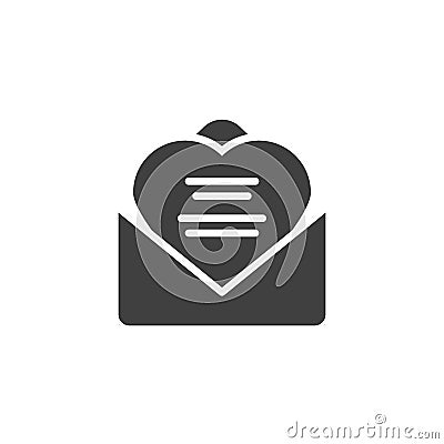 Received love letter vector icon Vector Illustration