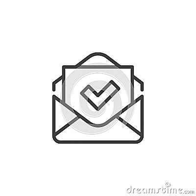 Received mail line icon Vector Illustration