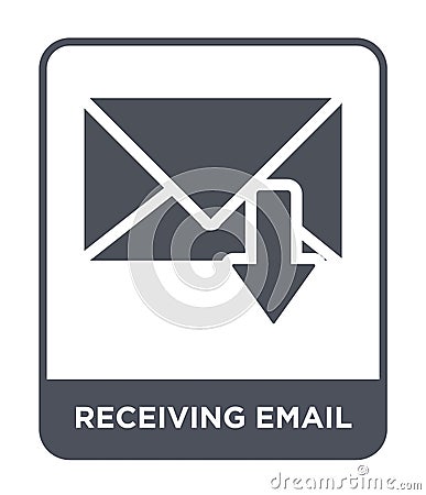 receiving email icon in trendy design style. receiving email icon isolated on white background. receiving email vector icon simple Vector Illustration