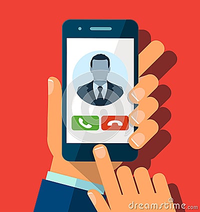 Receiving phone call Vector Illustration