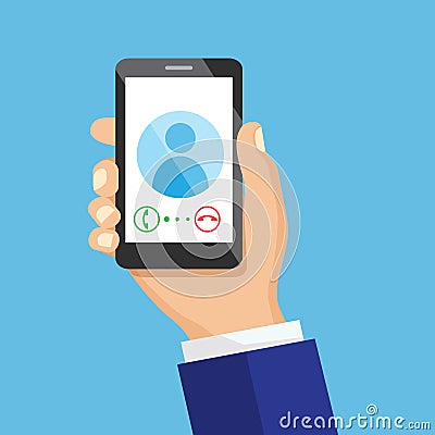 Receiving phone call concept. Vector Illustration
