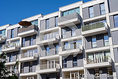 Recently built modern apartment house Stock Photo