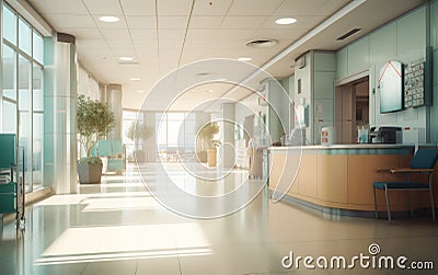 Reception area in clinic. Stock Photo