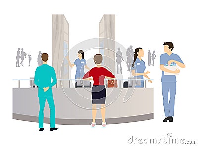 Reception in the clinic. Vector Illustration