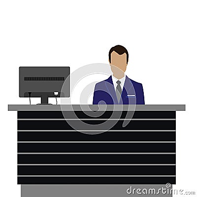 Reception desk Cartoon Illustration