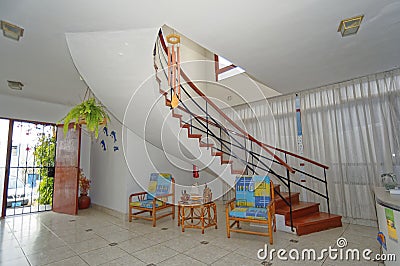 san bartolo, peru: tipical beach hotel interior Editorial Stock Photo