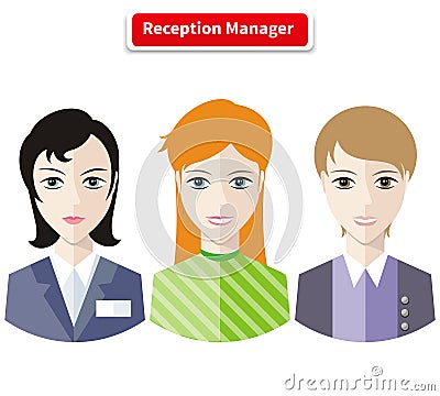 Reception Manager Vector Illustration