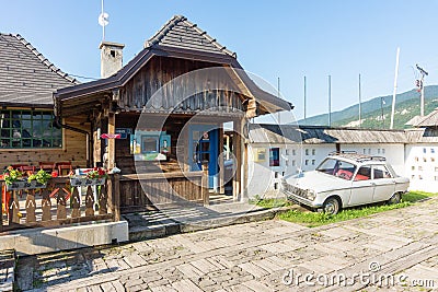 Receptionist of hotel Mechavnik In Drvengrad Kusturica, Serbia Editorial Stock Photo