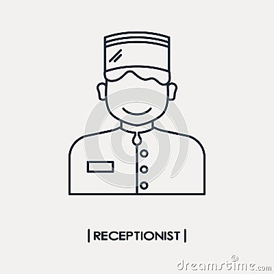 Receptionist outline icon Vector Illustration