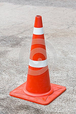 Recessed reflective traffic cone Stock Photo