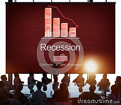 Recession Crisis Inflation Bankrupt Savings Trade Concept Stock Photo