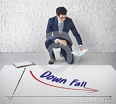 Recession Financial Risk Failure Decrease Concept Stock Photo