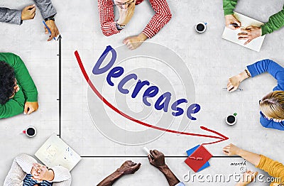 Recession Financial Risk Failure Decrease Concept Stock Photo