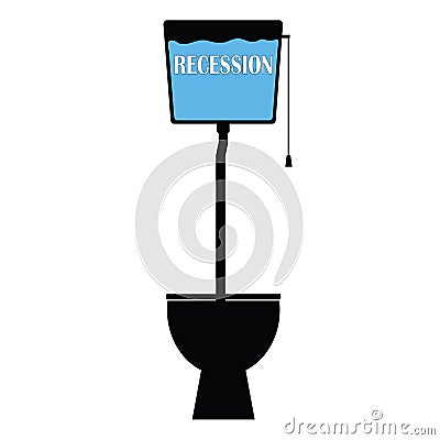 Recession on toilet vector Vector Illustration