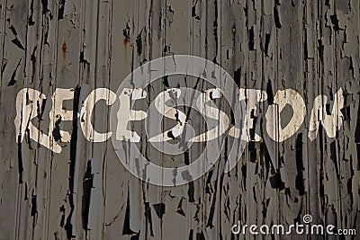 Recession wording Stock Photo