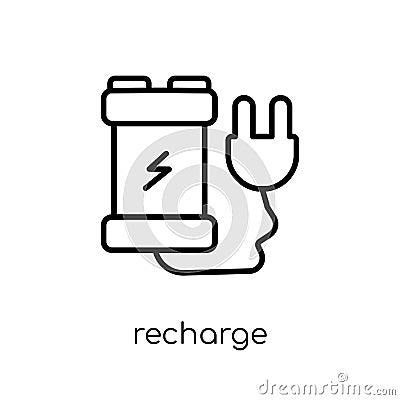 Recharge icon. Trendy modern flat linear vector Recharge icon on Vector Illustration